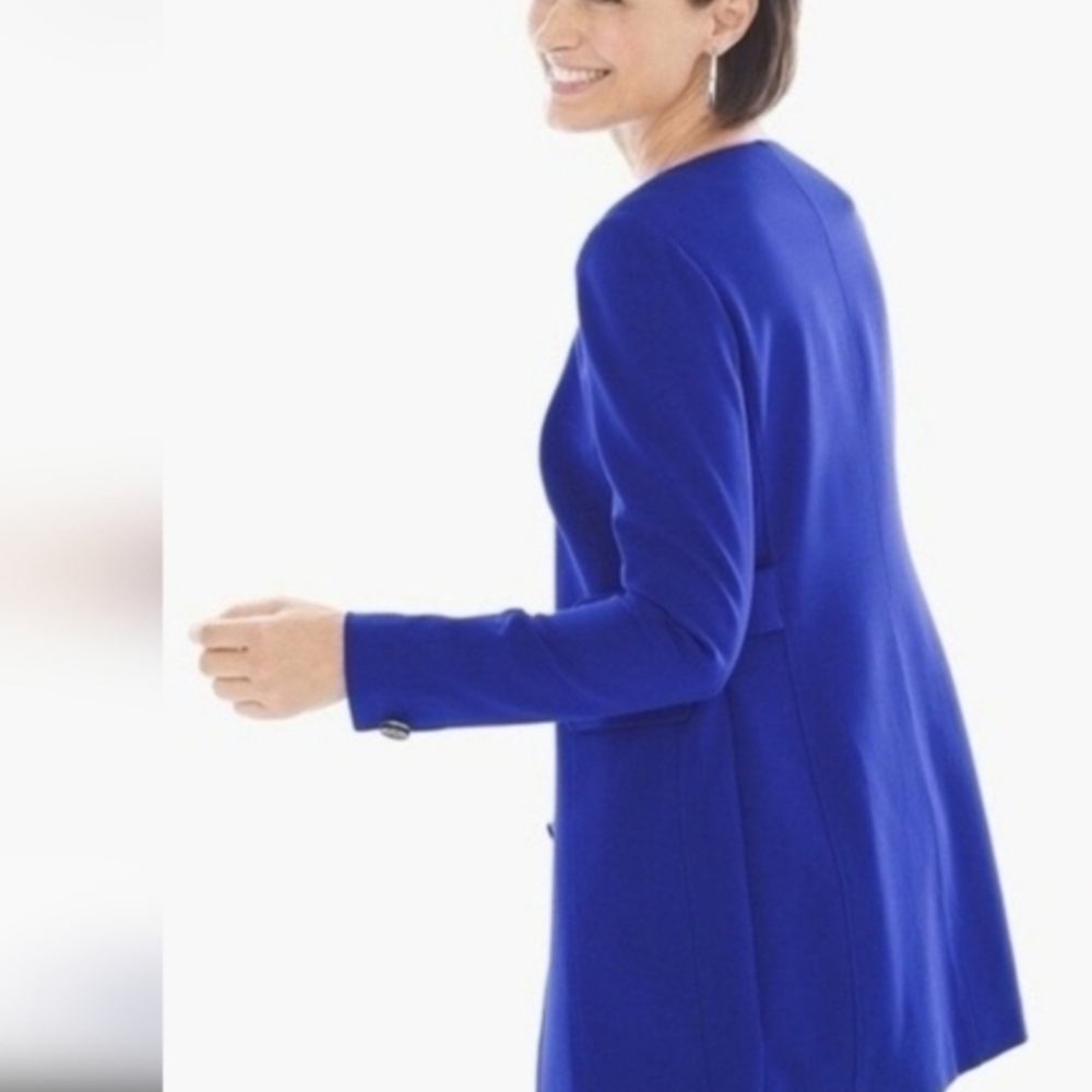 Chico's Royal Blue Trench Coat - Picture 4 of 9